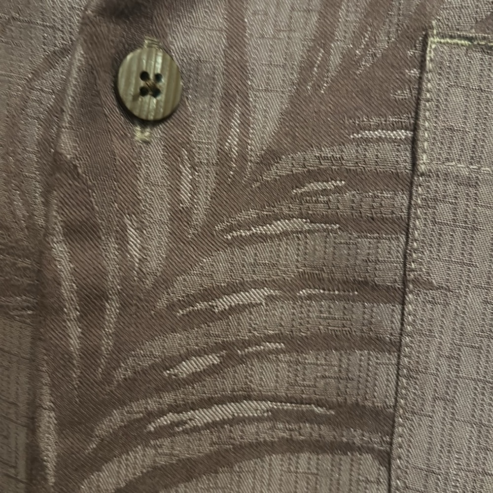 Woody’s Retro Lounge Brown Tropical Print Short  Sleeve Button down Shirt SZ Med - Picture 4 of 9